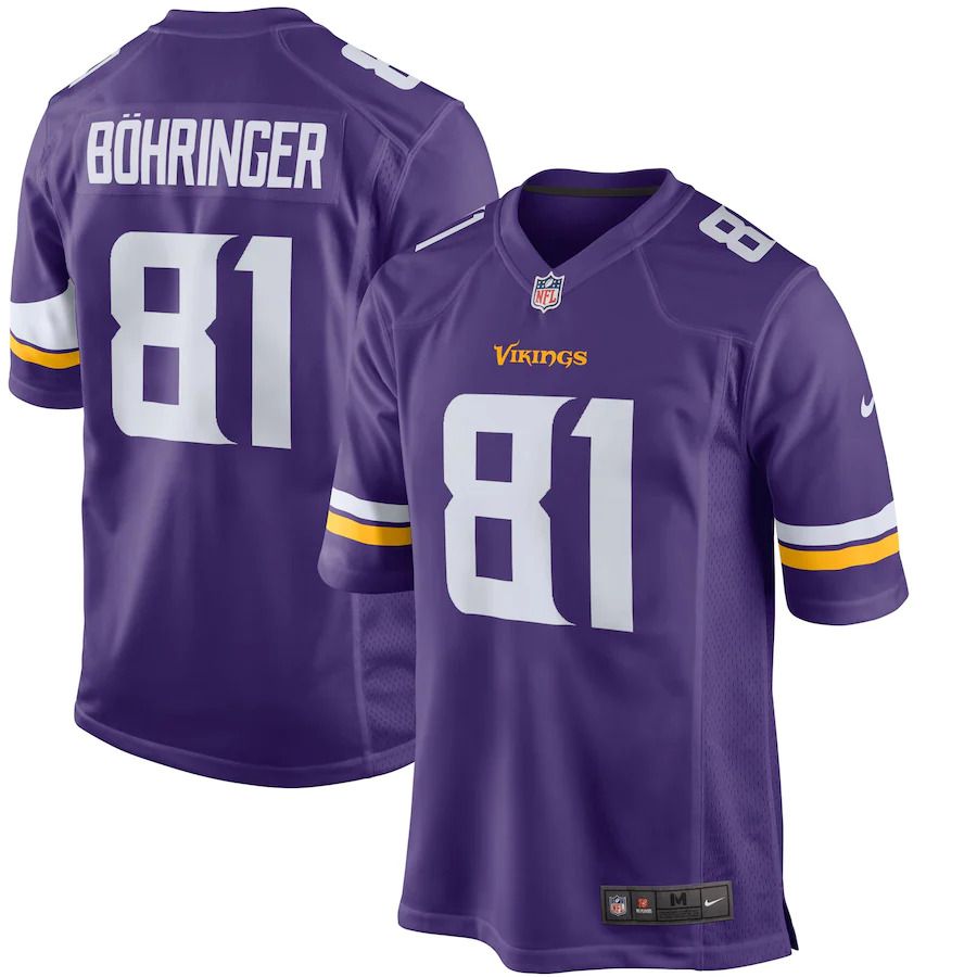 Men Minnesota Vikings 81 Moritz Bohringer Nike Purple Team Color Game NFL Jersey